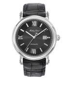 Swiss Made Automatic STP 1-11 Herrenuhr aus schwarzem Leder