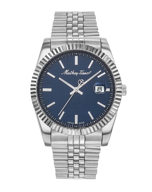 RONDA 515 H3 Quartz herenhorloge van Zwitserse makelij in zilverstaal