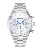 RONDA Z60 Chrono Swiss Made herenhorloge van zilverkleurig staal