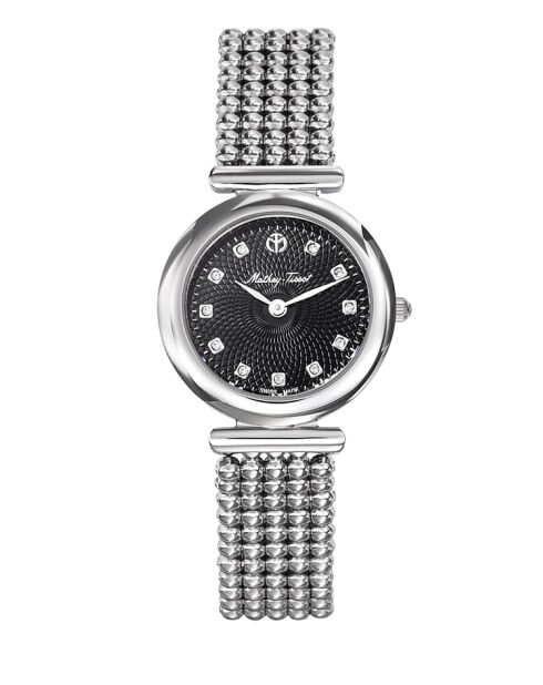 Montre Femme Quartz Swiss Made RONDA 1062 en Acier argentée