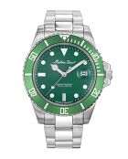 Ronda 505h3 Quarzuhr für Herren, hergestellt in der Schweiz, aus silbernem Stahl