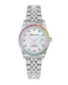 Ronda 585 H3 Quarzuhr, hergestellt in der Schweiz, für Damen aus silberfarbenem Stahl