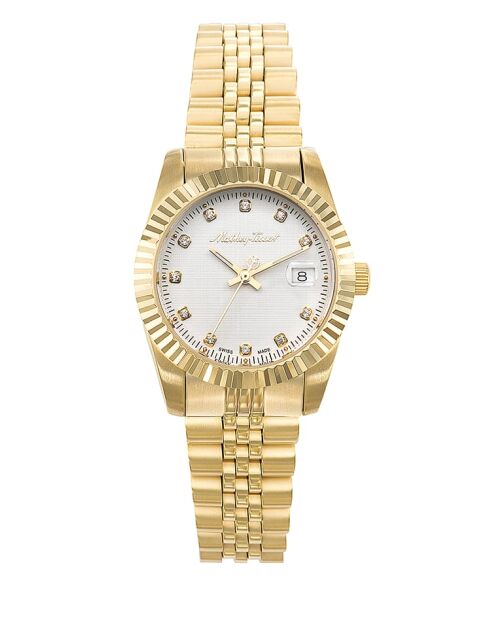 Orologio da donna al quarzo RONDA 585 H3 Swiss Made in acciaio dorato