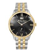 Montre Homme Quartz Swiss Made RONDA 6004B en Acier Bicolor argenté/doré