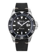 Swiss Made Automatic STP 1-11 Herrenuhr aus schwarzem Leder