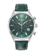 Orologio da uomo Ronda Z60 Chrono Swiss Made in pelle verde