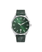 RONDA 505h6 Orologio da donna al quarzo in pelle verde realizzato in Svizzera