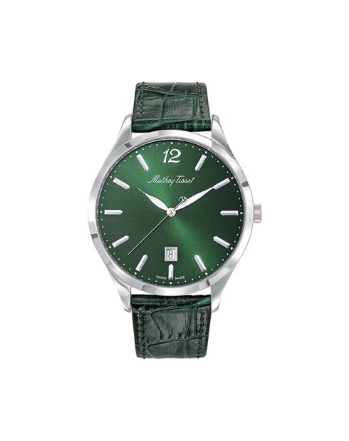 RONDA 505h6 Orologio da donna al quarzo in pelle verde realizzato in Svizzera