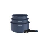 Set de 3 casseroles induction poignée amovible - D.16/18/20 cm
