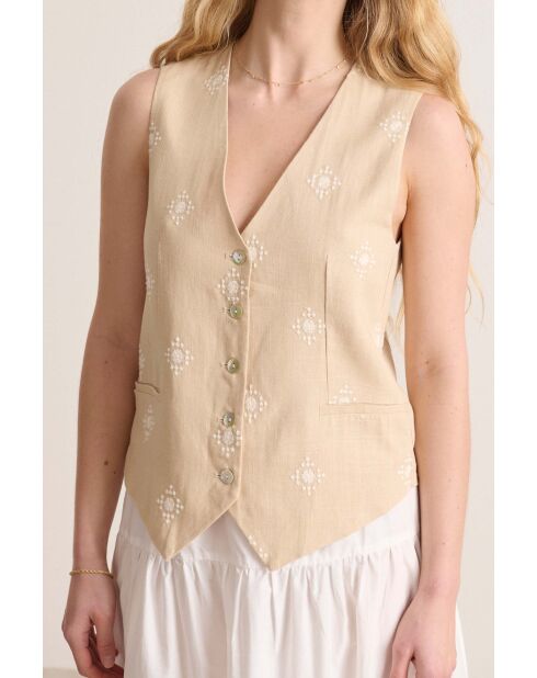 Gilet senza maniche beige Vic