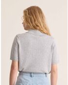 Silas gebreide polo met zilveren knopen