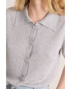 Silas gebreide polo met zilveren knopen