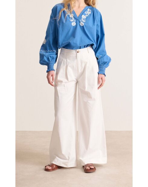 Vera elektrische blauwe blouse