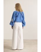 Vera elektrische blauwe blouse