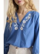 Vera elektrische blauwe blouse