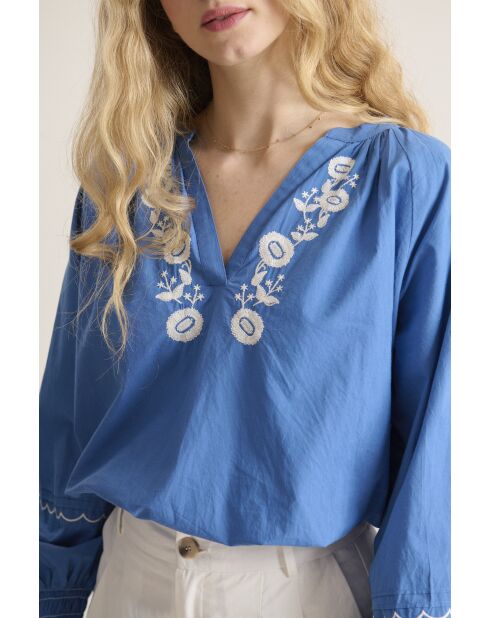 Vera elektrische blauwe blouse