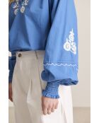 Vera elektrische blauwe blouse