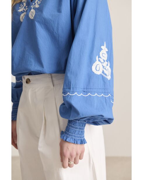 Vera elektrische blauwe blouse