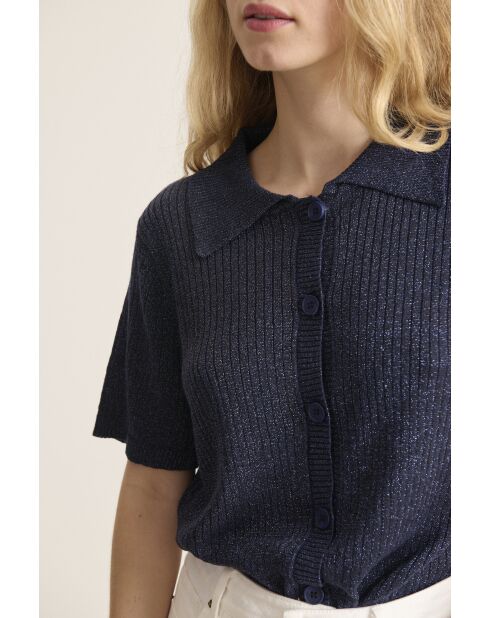 Polo boutonné en Maille Silas marine