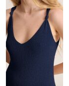 Marineblaues Girolle-Strickoberteil