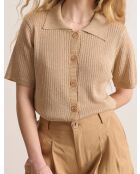 Polo boutonné en Maille Silas doré