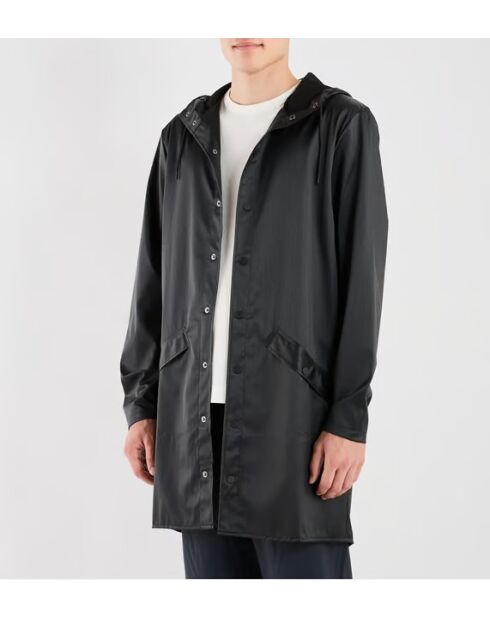 Lange zwarte regenjas van Melanie