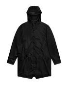 Lange zwarte regenjas van Melanie