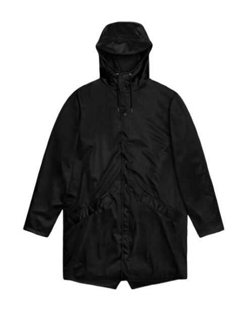 Lange zwarte regenjas van Melanie