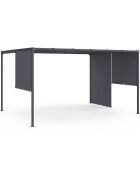Pergola + 2 grijze schuifdoeken aan de zijkant - 3x4m