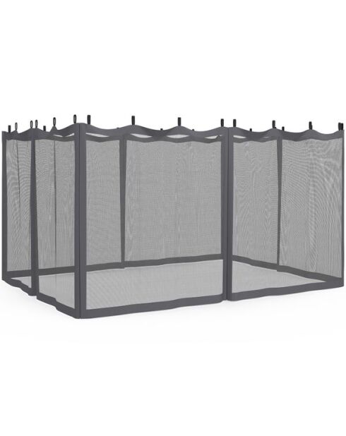 4 muskietennetten voor Marina pergola met bevestigingshaken - 3x4m