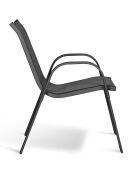 Menorca 6-Sitzer-Gartenmöbel aus Textilene und gehärtetem Glas 6 Sitze Anthrazitgrau - 51,5x68x84 cm