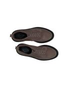 Bottines basses en cuir suédé terre