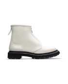 Bottes à fermeture Éclair en cuir ivoires