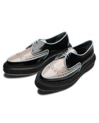 Creepers aus Kalbsleder in Schwarz/Blau/Beige