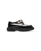 Derbies à boucle en cuir de veau noir/bleu/beige