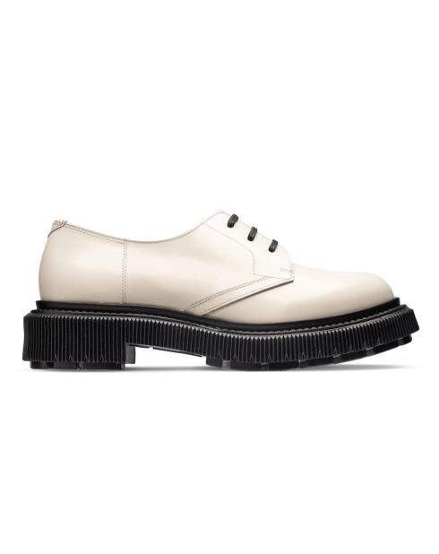 Derbies à lacets en cuir de veau ivoires