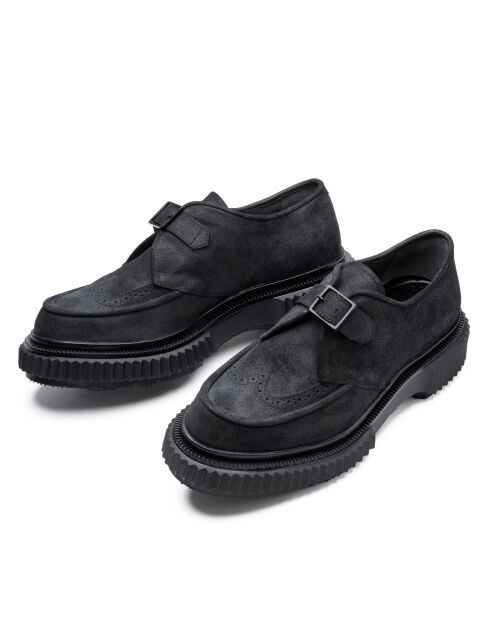 Derbies à boucle en cuir suédé noires