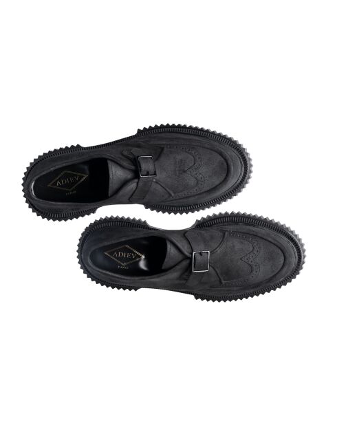 Derbies à boucle en cuir suédé noires