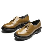 Derbies à lacets en cuir de veau moutardes