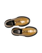 Derbies à lacets en cuir de veau moutardes