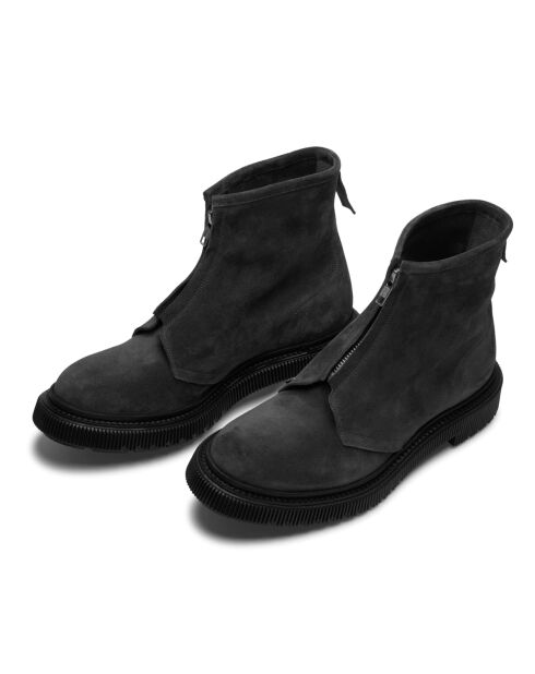 Bottes à fermeture éclair en cuir suédé noires