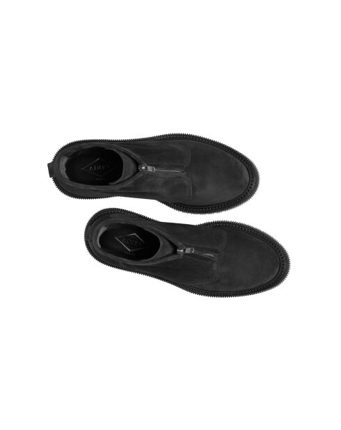 Bottes à fermeture éclair en cuir suédé noires