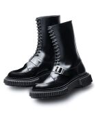 Bottes hautes à boucle en cuir noires