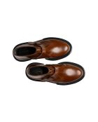 Bottes basses à boucle en cuir marron doré