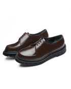 Derbies en cuir de veau brun foncé