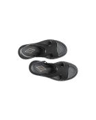 Sandalen van zwart gaas en kalfsleer