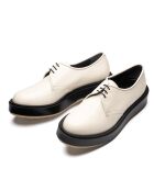 Derbies à lacets en cuir de veau ivoires
