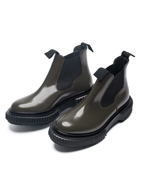 Bottes Chelsea en cuir de veau cactus