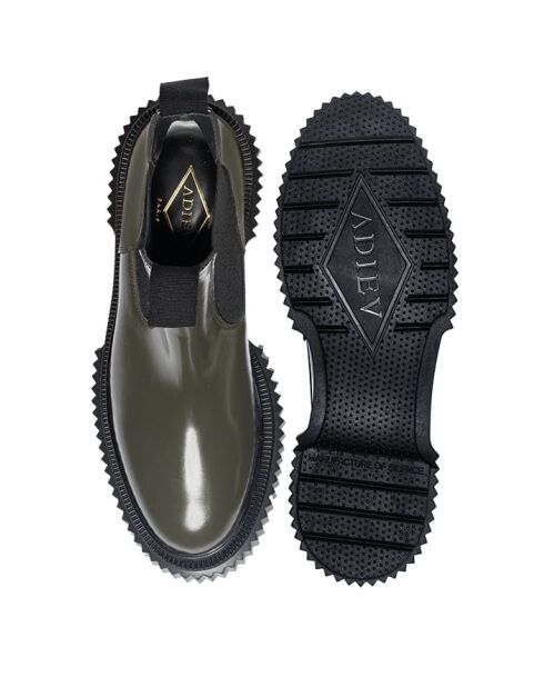 Bottes Chelsea en cuir de veau cactus