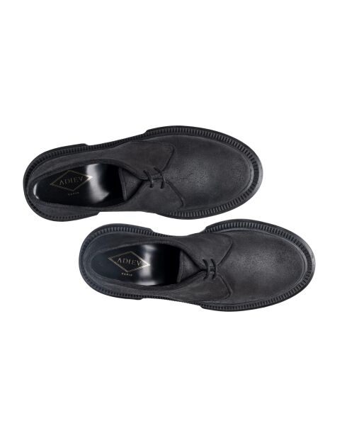 Derbies à lacets en cuir suédé noires